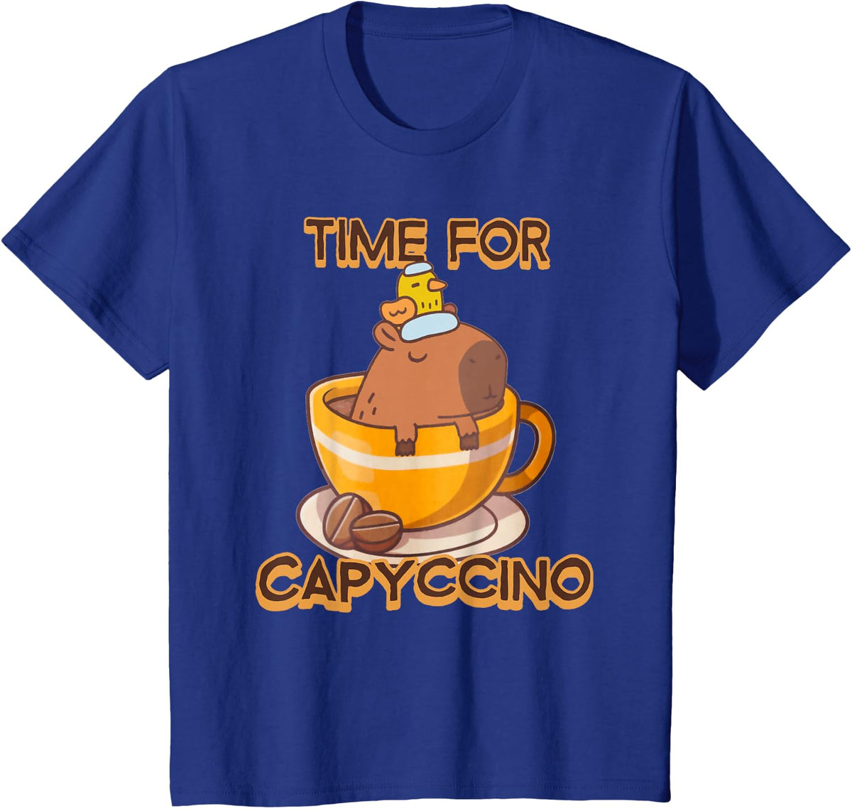Time For Capyccino Funny Capybara Duck Coffee Rodent Lover T-Shirt - Royal Blue