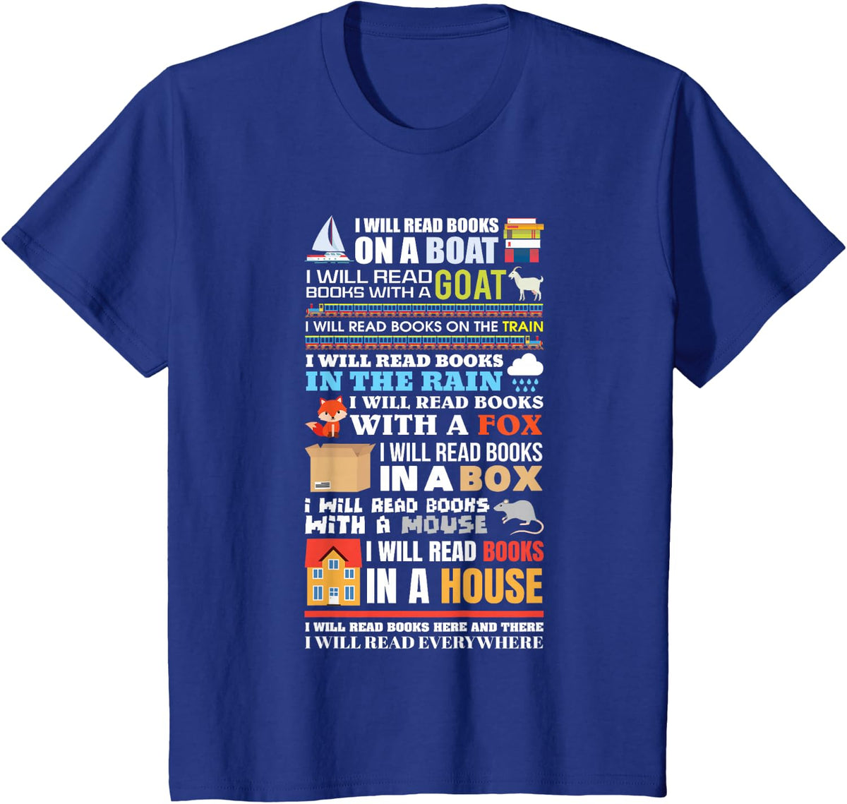 I Will Read Books On A Boat Reading T-Shirt Gift For Book Lovers And Readers - Royal Blue