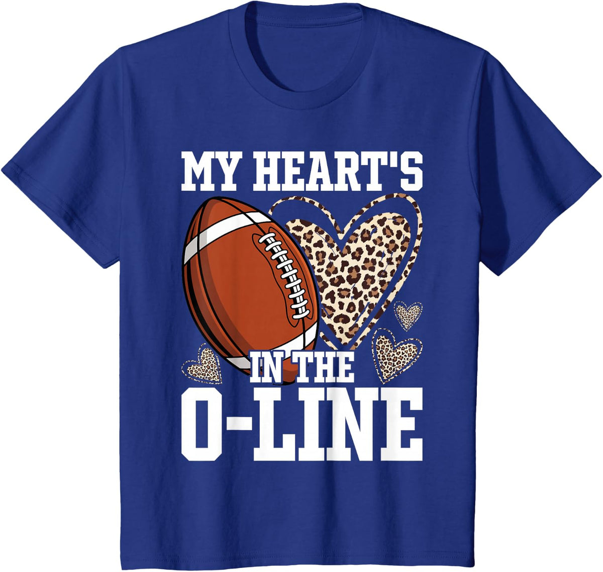Football Offensive Mom O- Line T-Shirt - Royal Blue