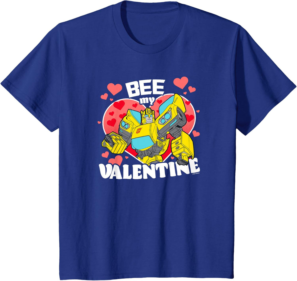 Transformers Valentine's Day Bumblebee Mine Heart Pose T-Shirt - Royal Blue