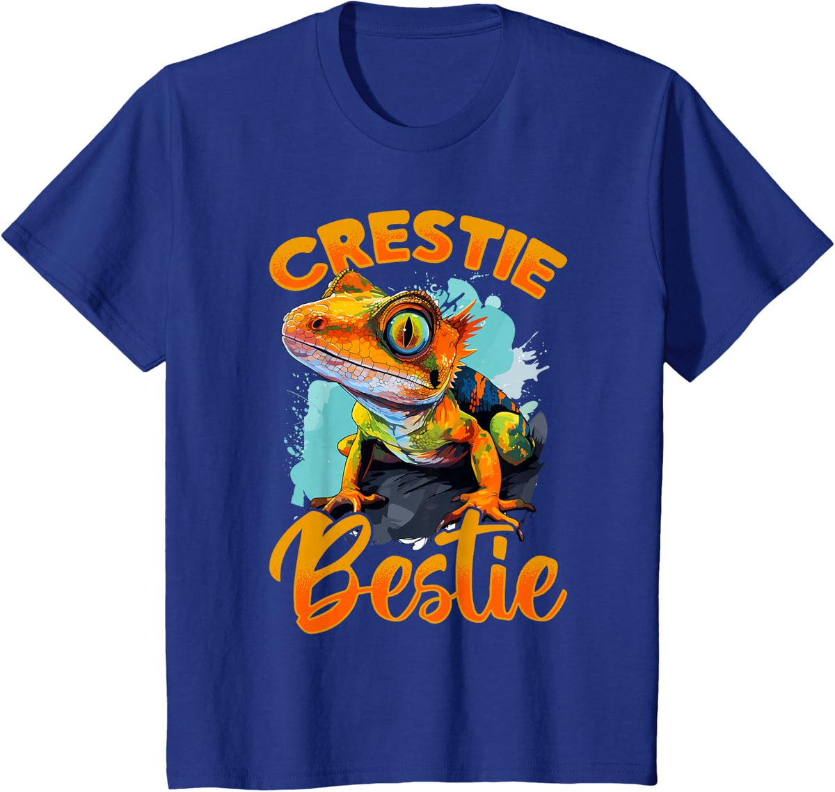 Crested Gecko Reptile T-Shirt Crestie Bestie Tee for Lizard Lovers - Royal Blue
