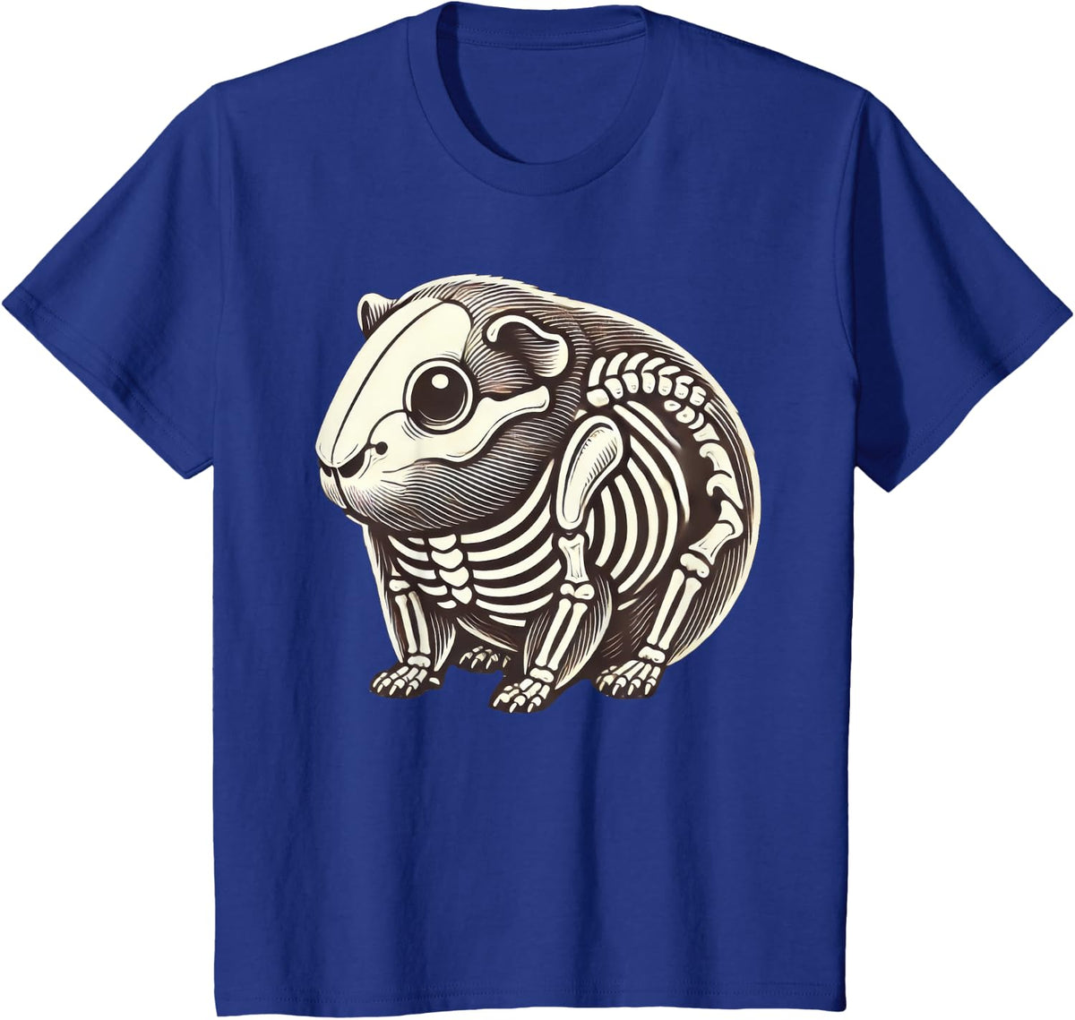Guinea Pig Skeleton Halloween T-Shirt - Royal Blue