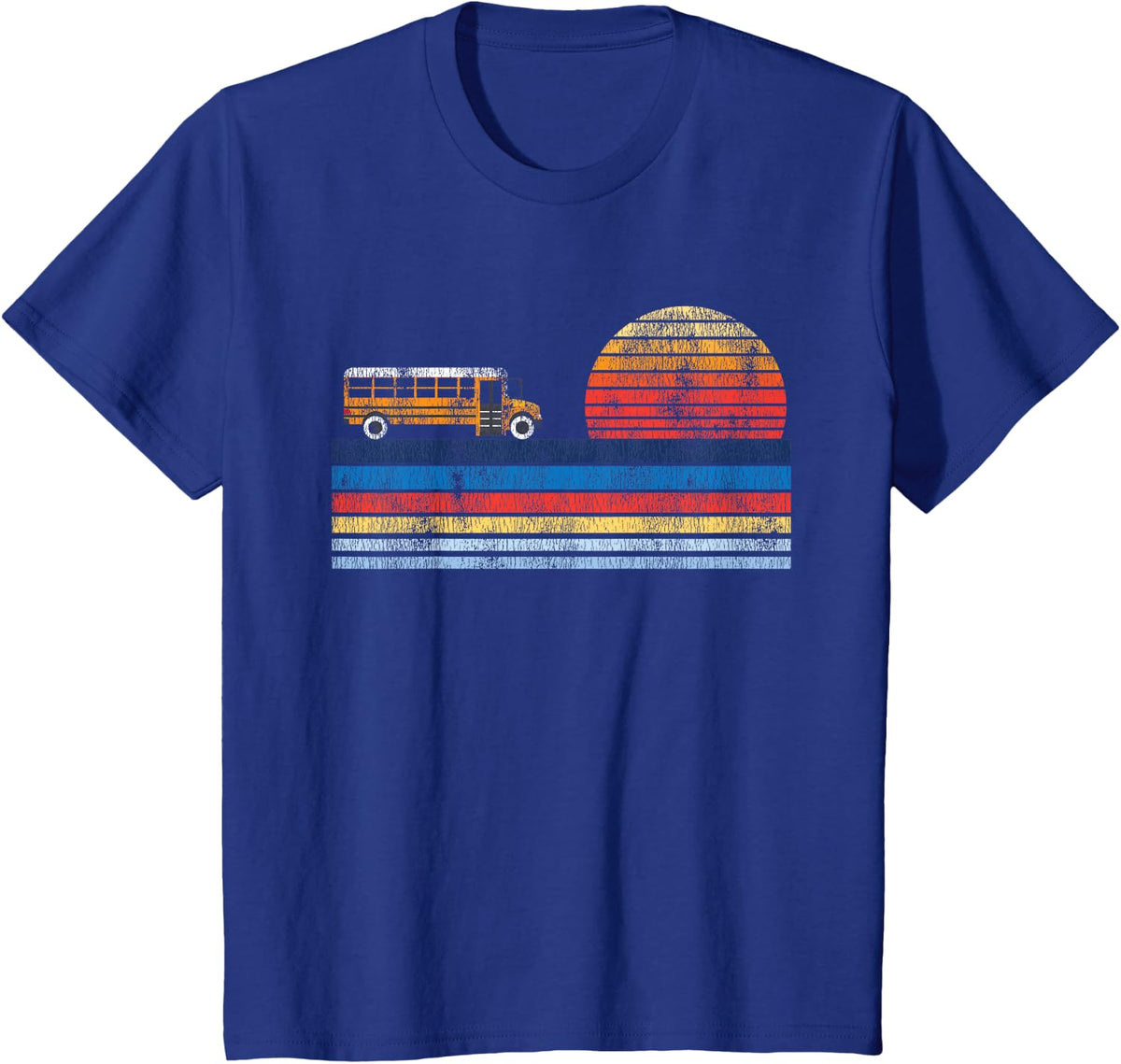 School Bus Driver Shirt Retro Vintage Tees Gift T-Shirt For Men Women - Royal Blue