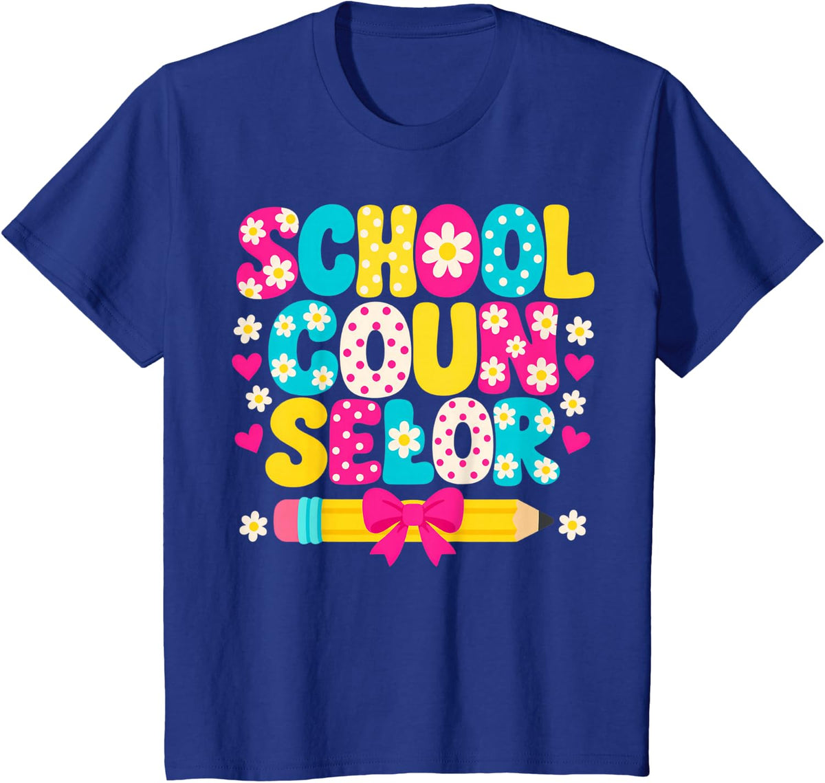 Cool Counselor Colorful Pencil T-Shirt - Royal Blue