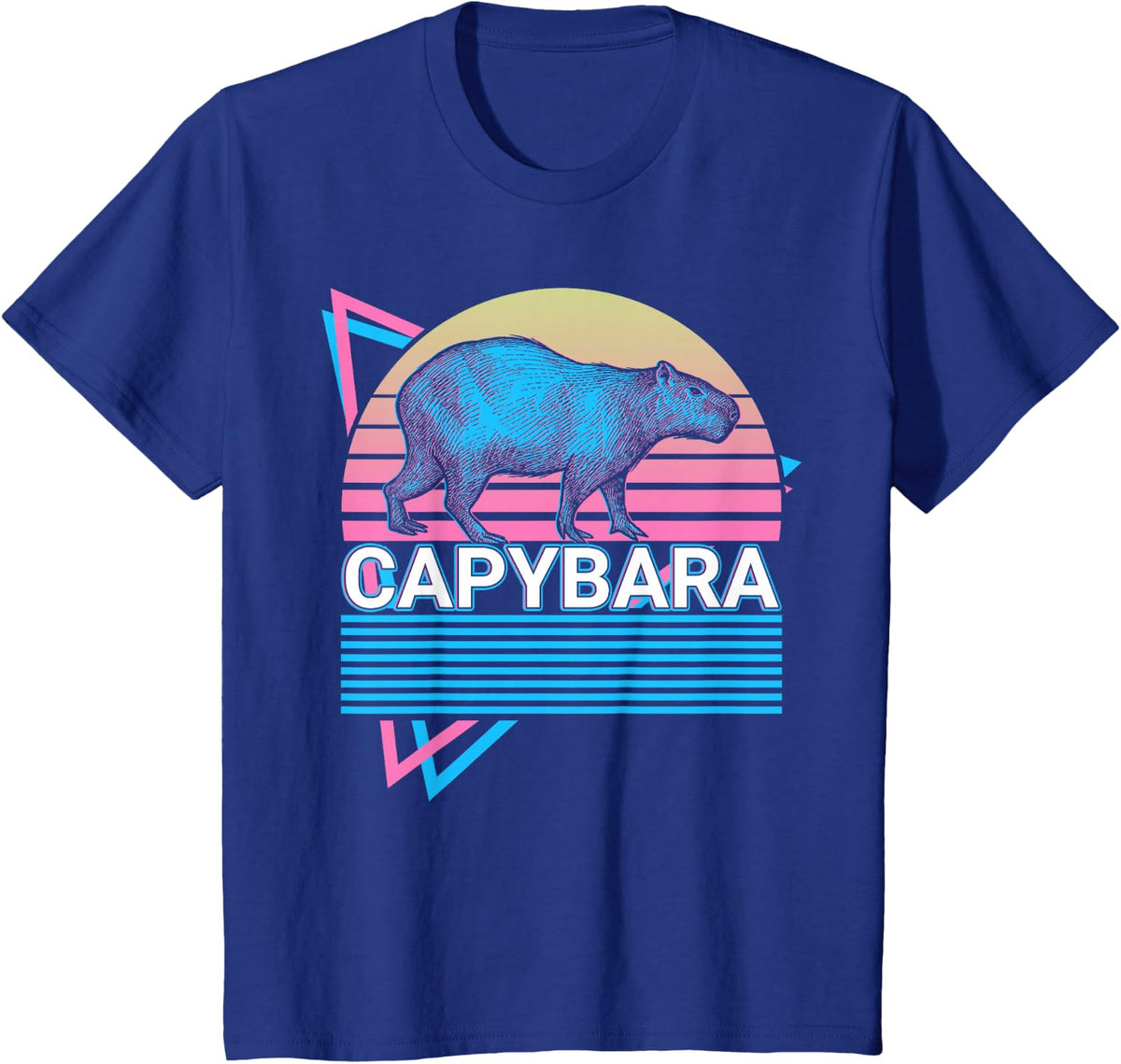 Capybara Retro T-Shirt - Royal Blue