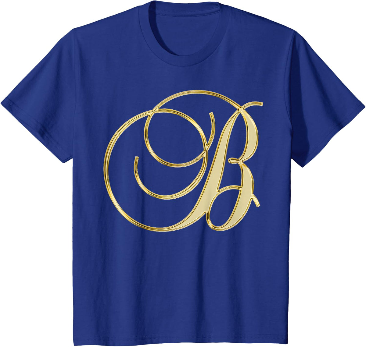 Monogram Letter B Gold T-Shirt - Royal Blue