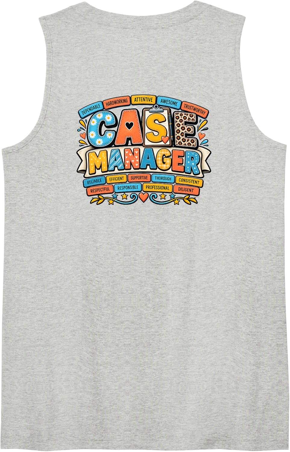 Fun Case Manager Social Worker Counselor Therapist Sleeveless Tank Top - Heather Grey