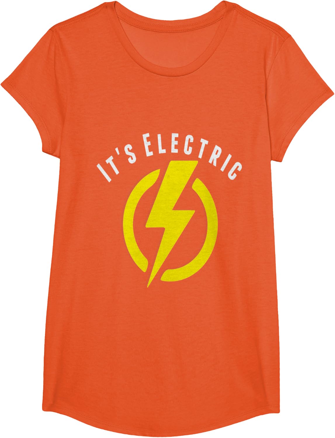 Funny It's Electric, Lightning Bolt shirt T-Shirt - Girls Orange