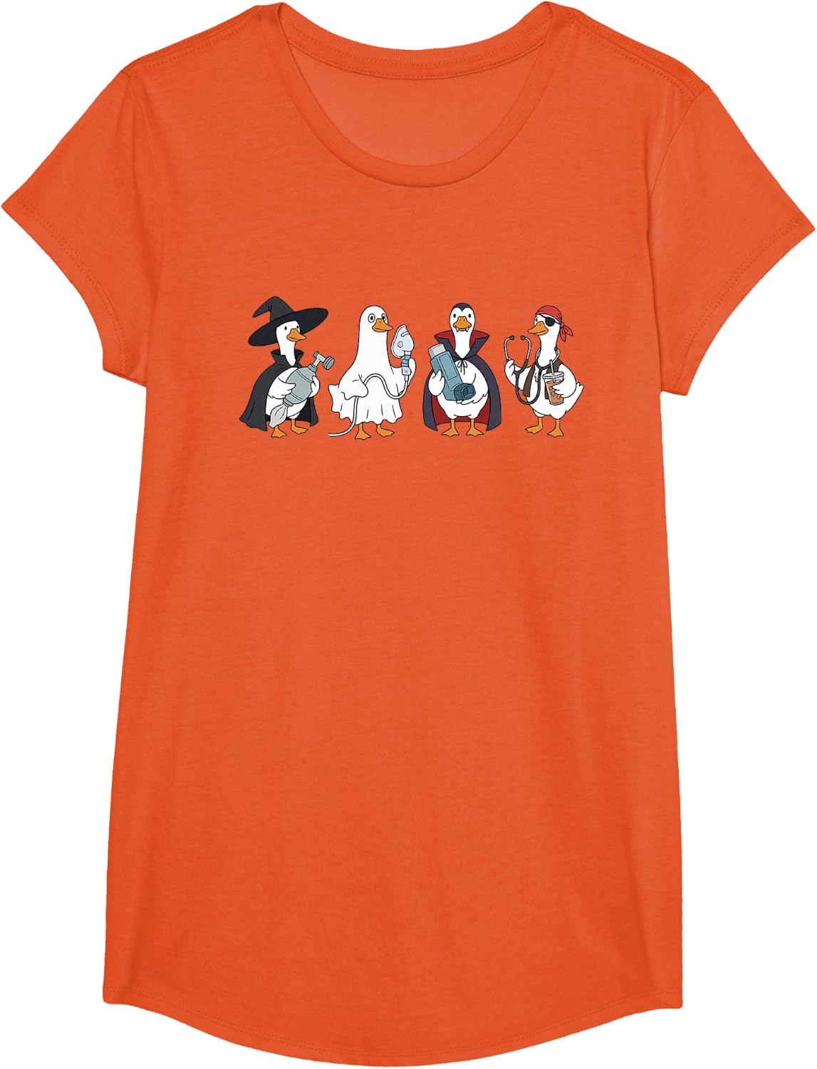 Funny Silly Goose Respiratory Therapist Halloween RT Lung T-Shirt - Girls Orange