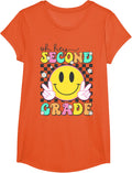 Oh Hey Second Grade Shirt Back To School Groovy 2nd Grade T-Shirt - Girls Orange