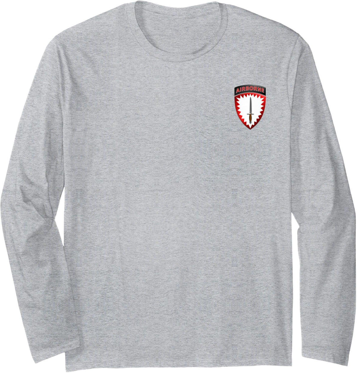 Mens Special Operations Command Europe Airborne SOCEUR Logo Long Sleeve T-Shirt - Adult Unisex Heather Grey