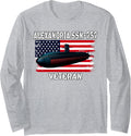 Submarine USS Alexandria SSN-757 Veteran Grandfather Dad Son Long Sleeve T-Shirt - Adult Unisex Heather Grey