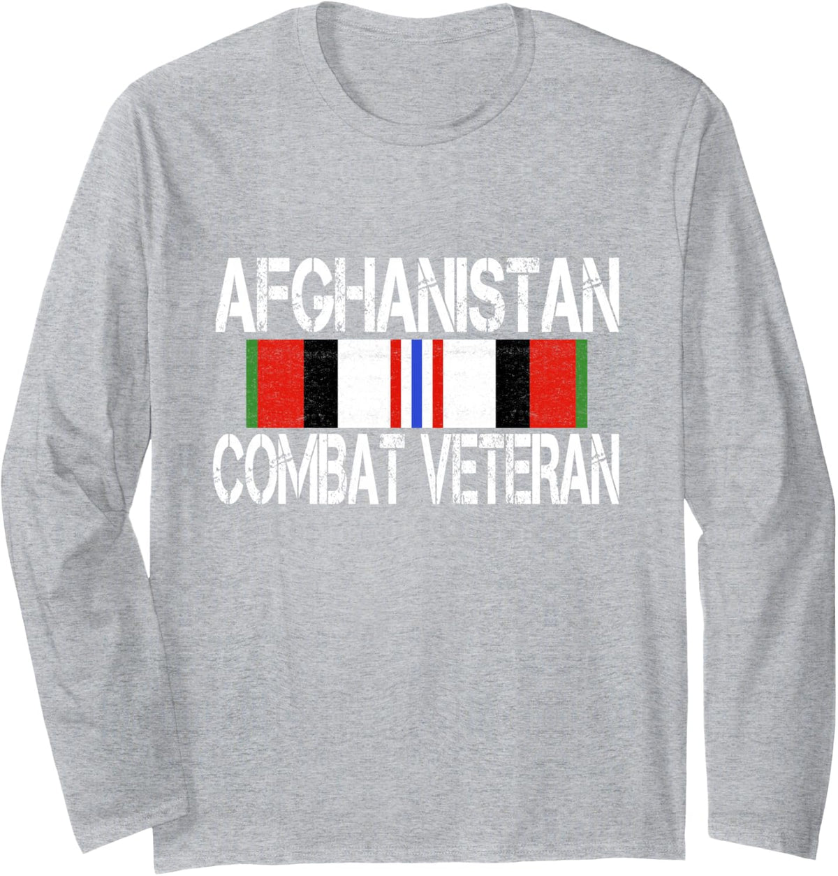 Afghanistan Combat Veteran - US Military Vet Long Sleeve T-Shirt - Adult Unisex Heather Grey