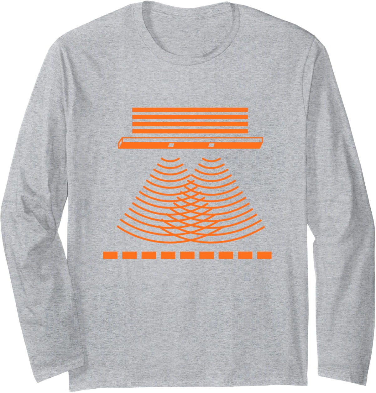 Quantum Physics Double Slit Experiment Physicists Science Long Sleeve T-Shirt - Adult Unisex Heather Grey