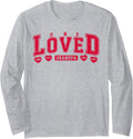 One Loved Grandpa Varsity Valentines Day Heart Grandfather Long Sleeve T-Shirt - Adult Unisex Heather Grey