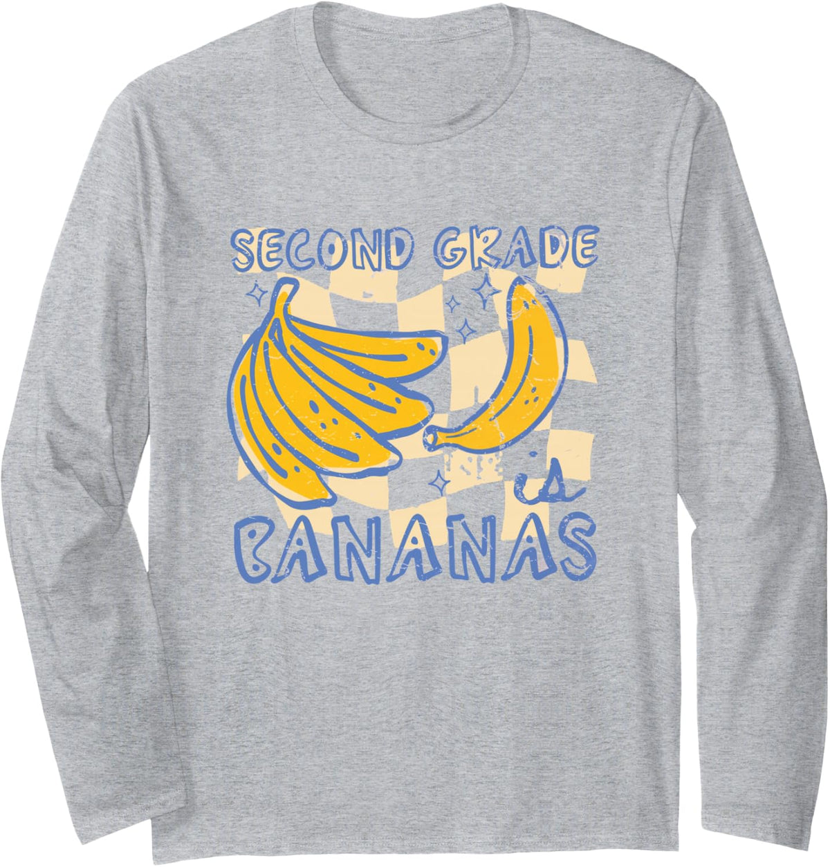 Retro Second Grade is Bananas Back to School Teacher Team Long Sleeve T-Shirt - Adult Unisex Heather Grey