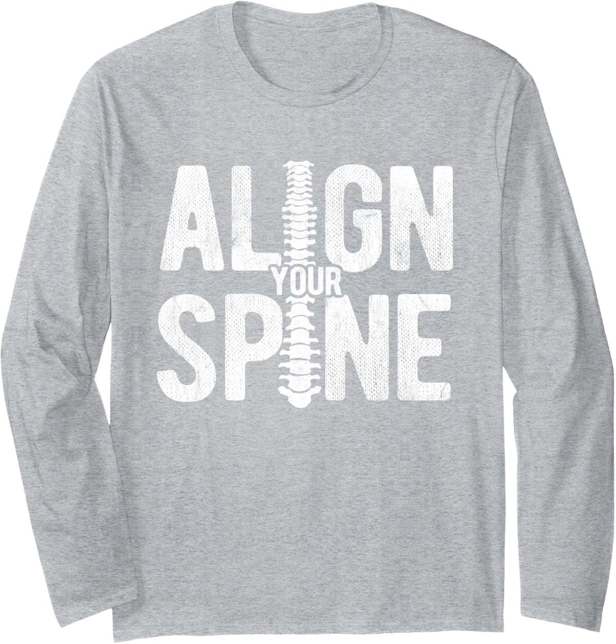 Align Your Spine Chiropractic Chiropractor Long Sleeve T-Shirt - Adult Unisex Heather Grey