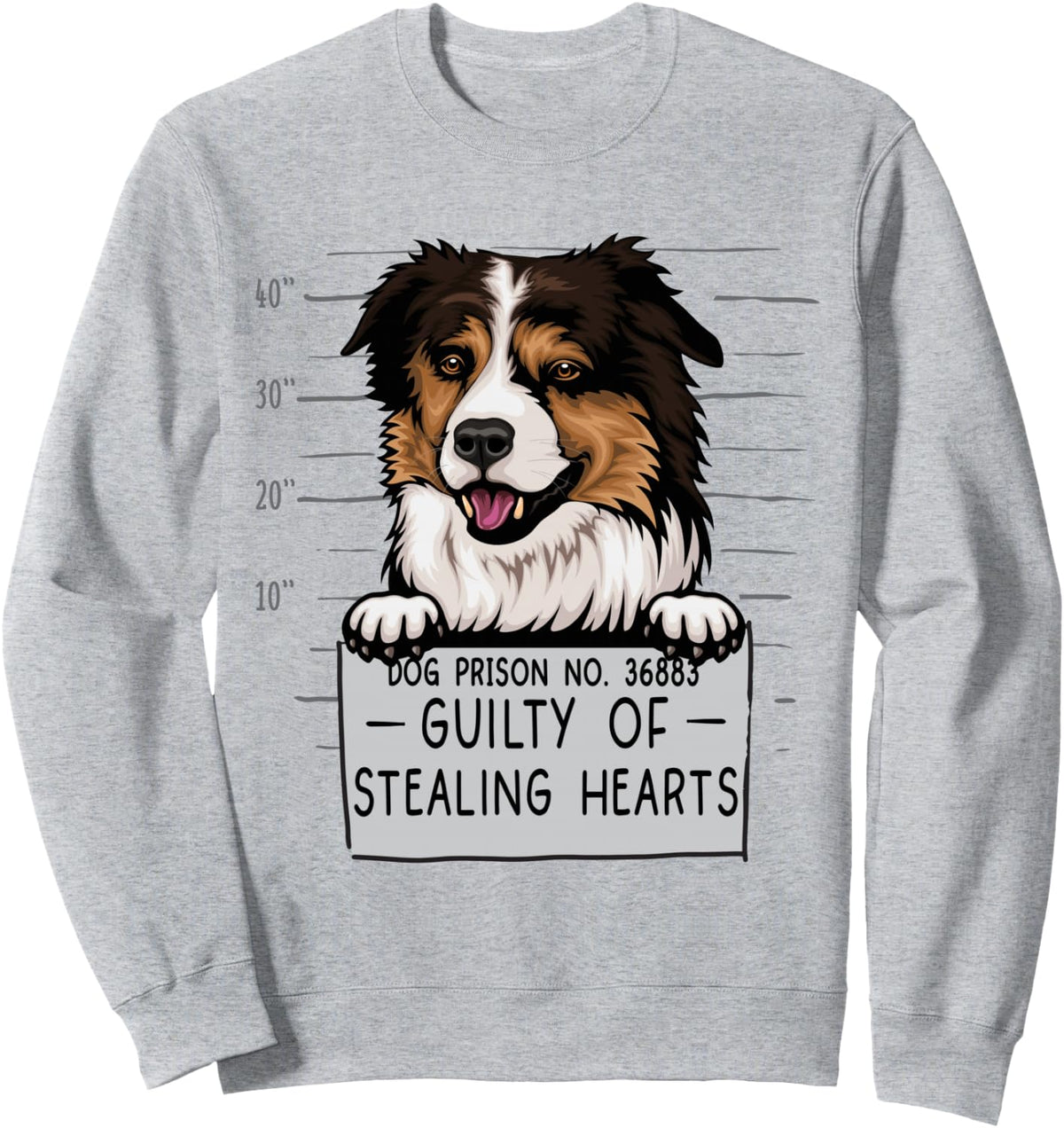 Mini Aussie Puppy Pet Clothes Miniature American Shepherd Sweatshirt - Adult Unisex Heather Grey