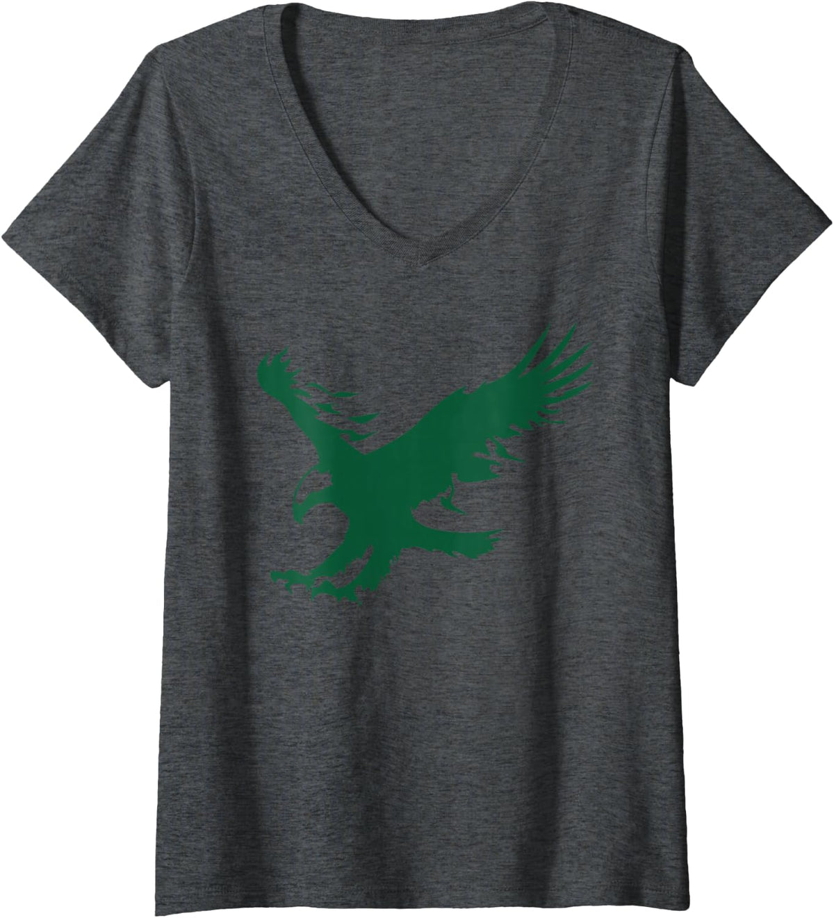 Women's Eagle Silhouette Graphic V-Neck T-Shirt - Dark Heather Grey