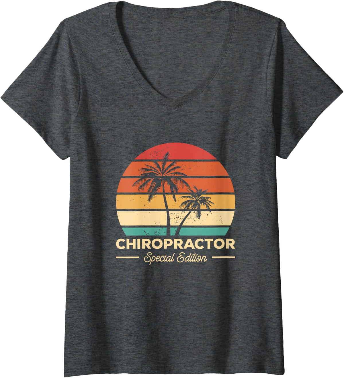 Vintage Chiropractor Special Edition Chiropractic V-Neck T-Shirt - Dark Heather Grey