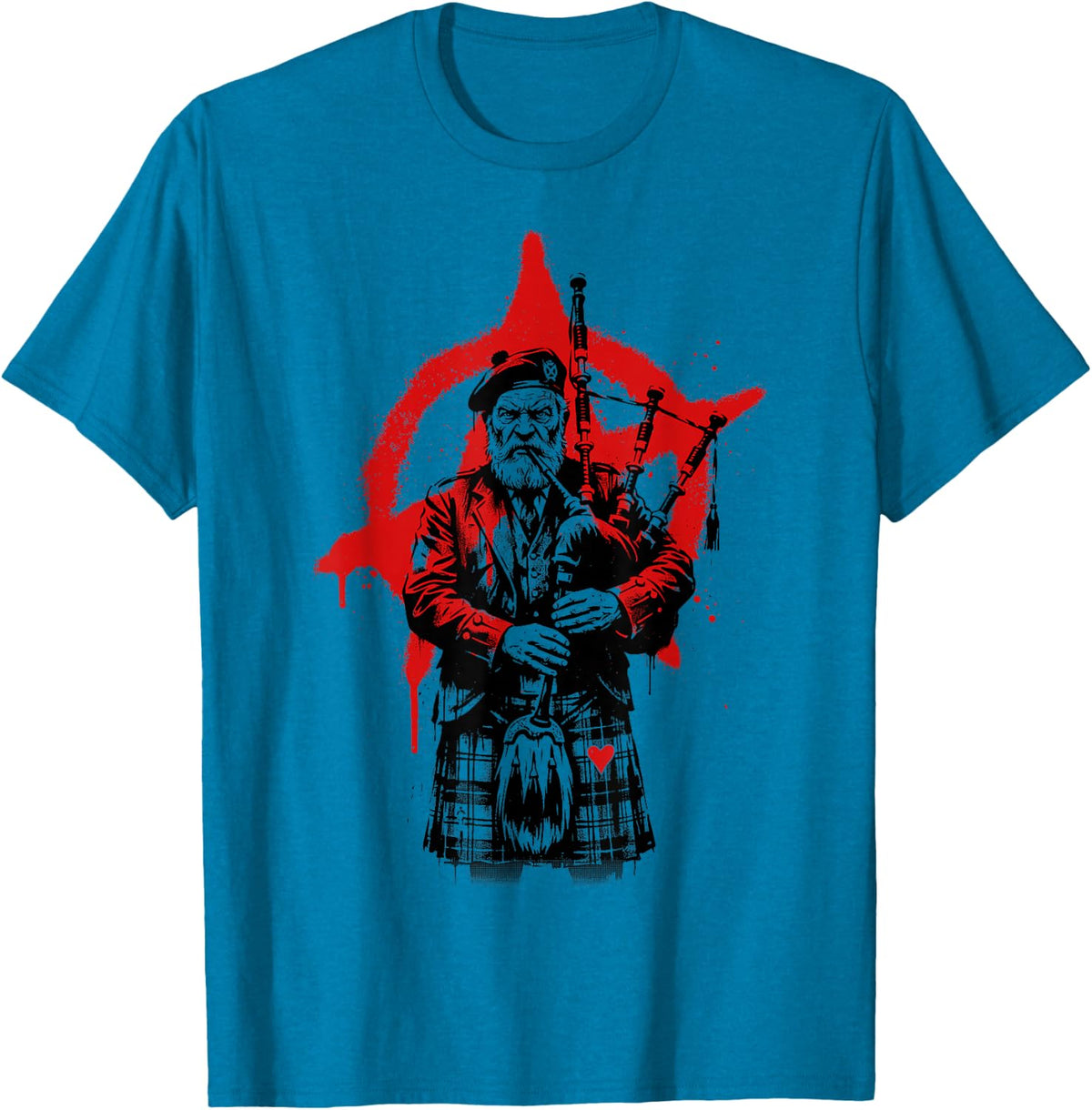 Bagpipes Bagpiper Bagpipe Player Scottish Scots Anarchy T-Shirt - Sapphire Blue