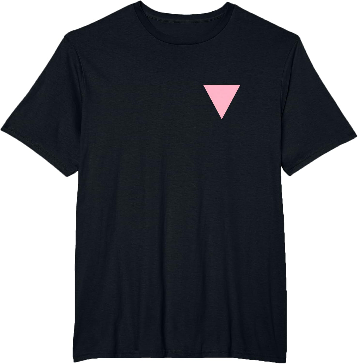 Gay Pride Small Pink Triangle T-Shirt - Black