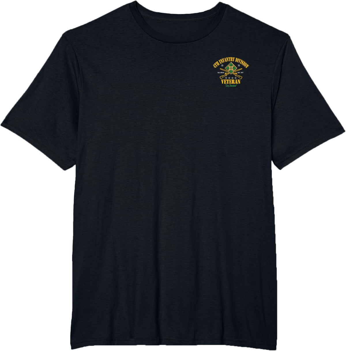 4th Infantry Division Veteran Shirt Veterans Day Patriotic T-Shirt - Black