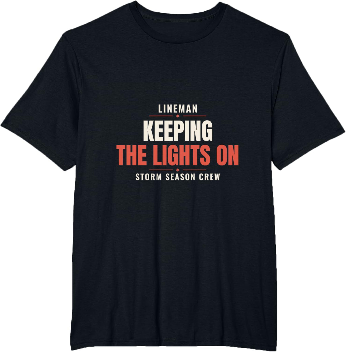 Lineman Christmas Keeping The Lights On Power Lineman Gift T-Shirt - Black