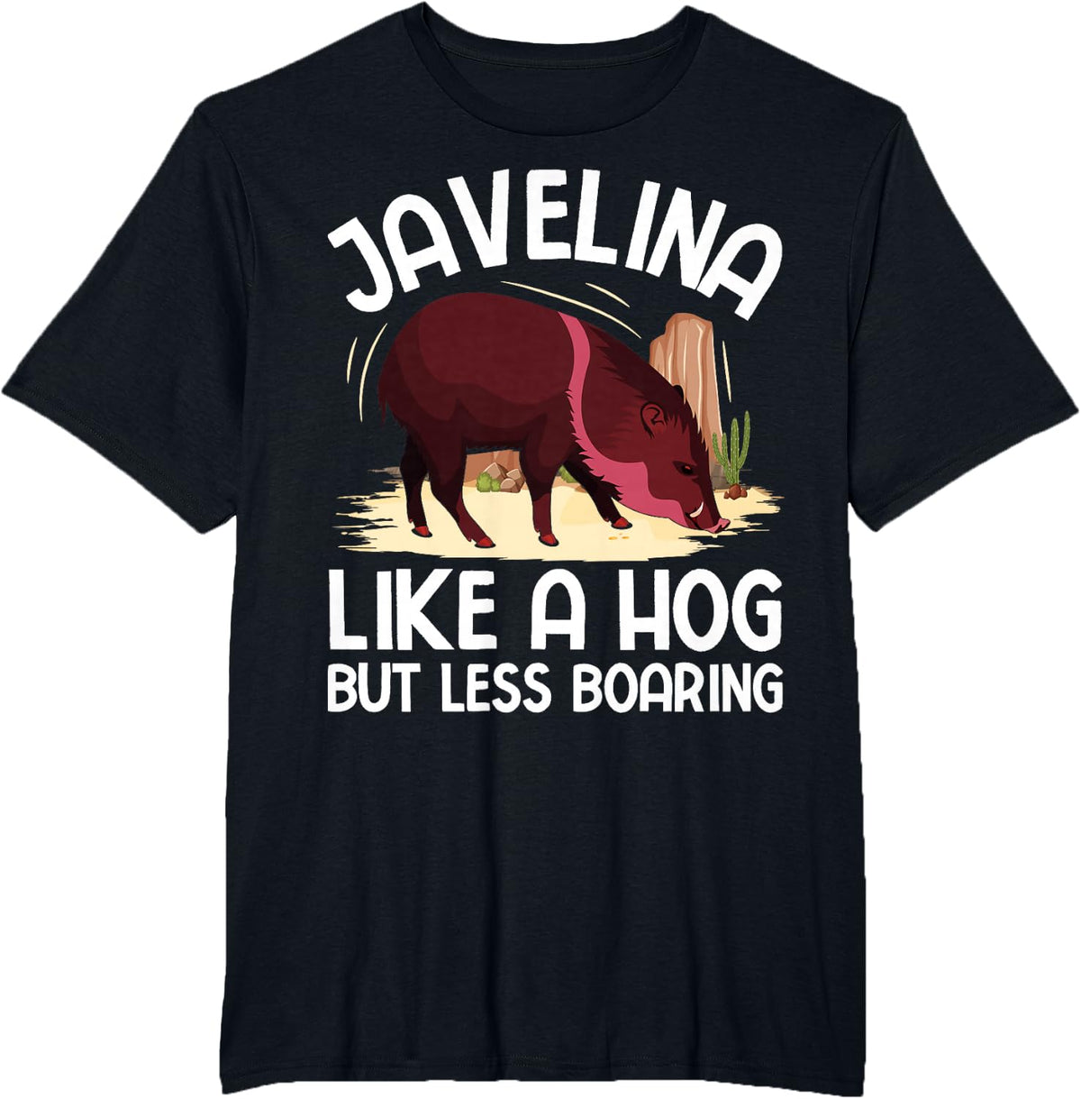 Desert Animal Javelina Design Tees for Javelina Lover T-Shirt - Black