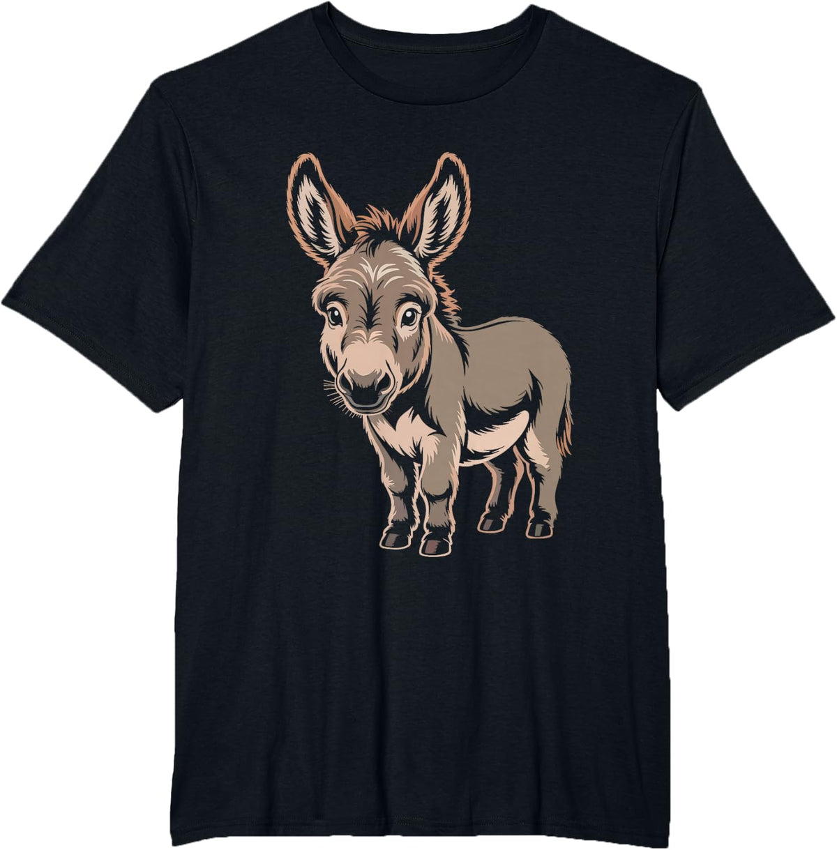 Miniature Donkey Mom Inspired Vintage Cute Mini Face T-Shirt - Black