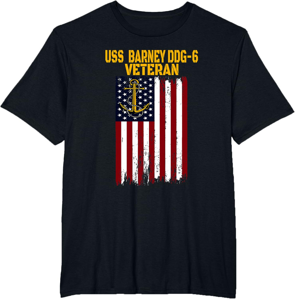 USS Barney DDG-6 Destroyer Veterans Day Father's Day Dad Son T-Shirt - Black