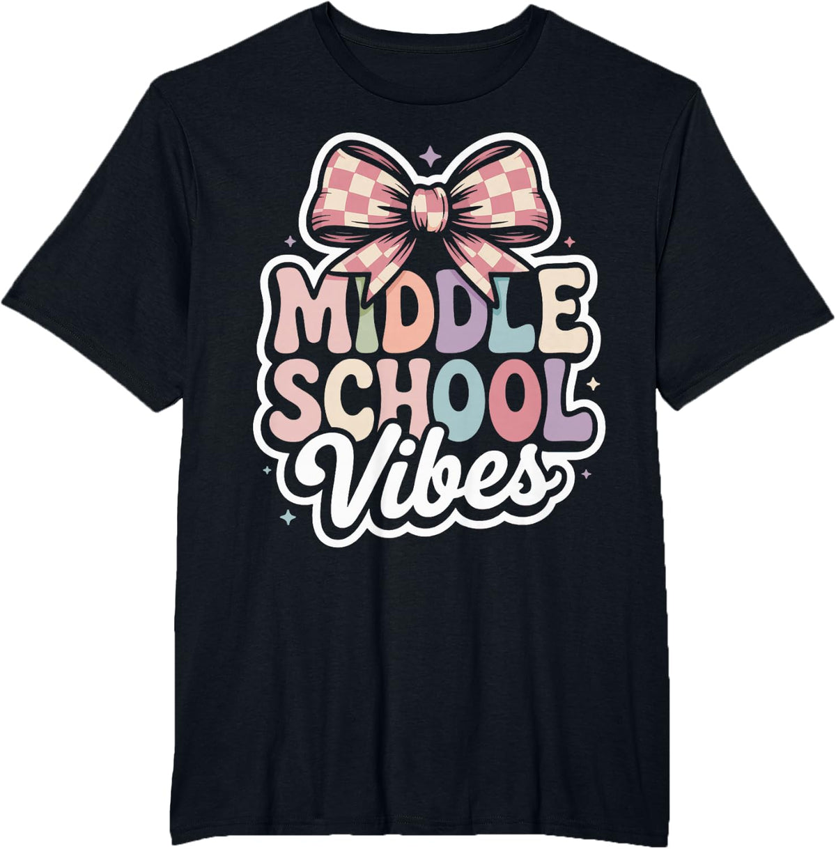 Middle School Vibes Back-to-School for Students Teachers T-Shirt - Black