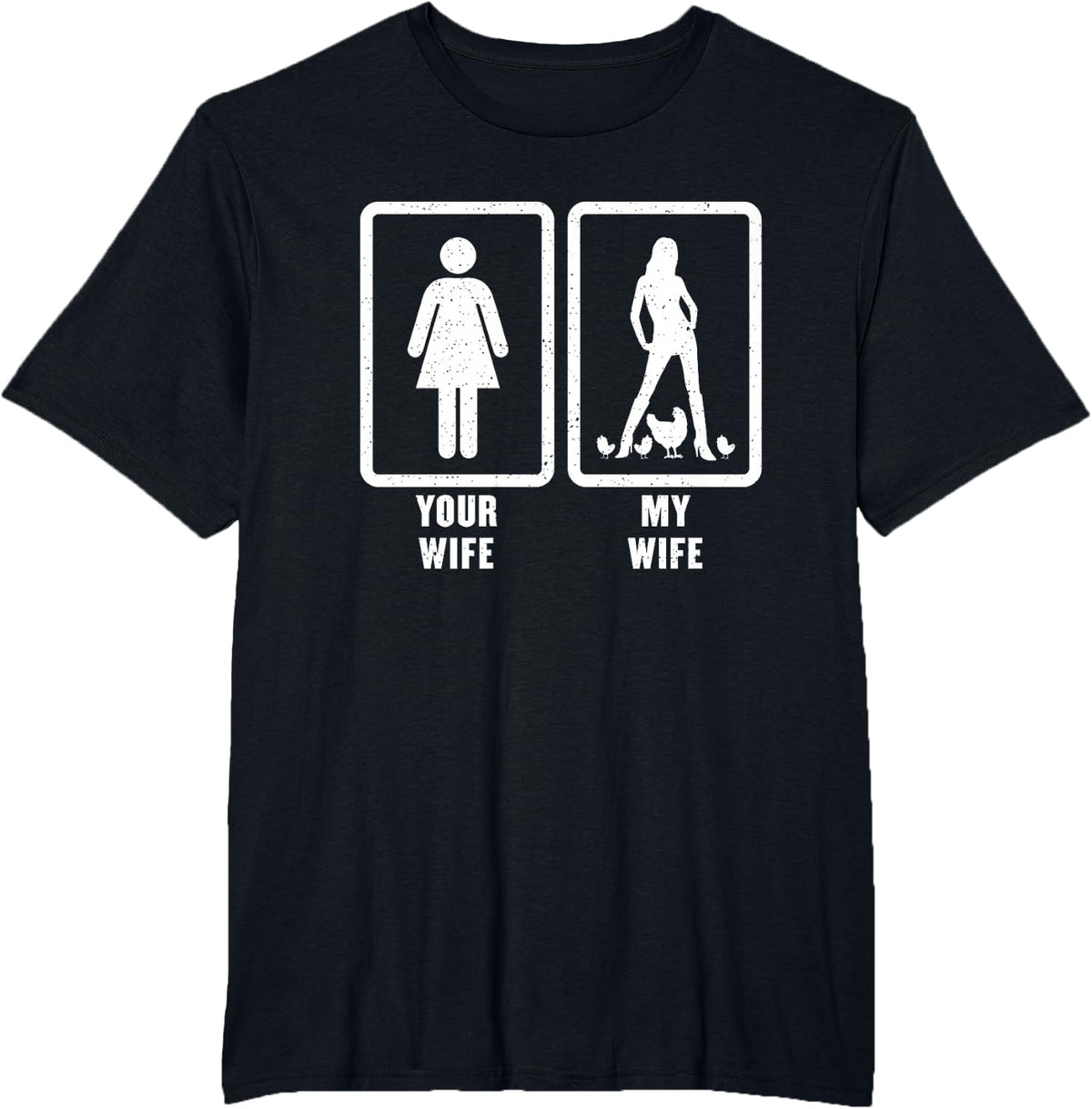 Your Wife My Wife Chicken Lady - Chicken Farmer Husband T-Shirt - Black