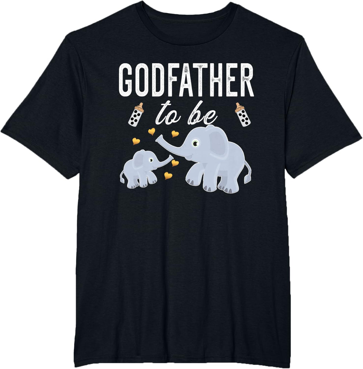 Godfather To Be Elephant Baby Shower Godfather T-Shirt - Black