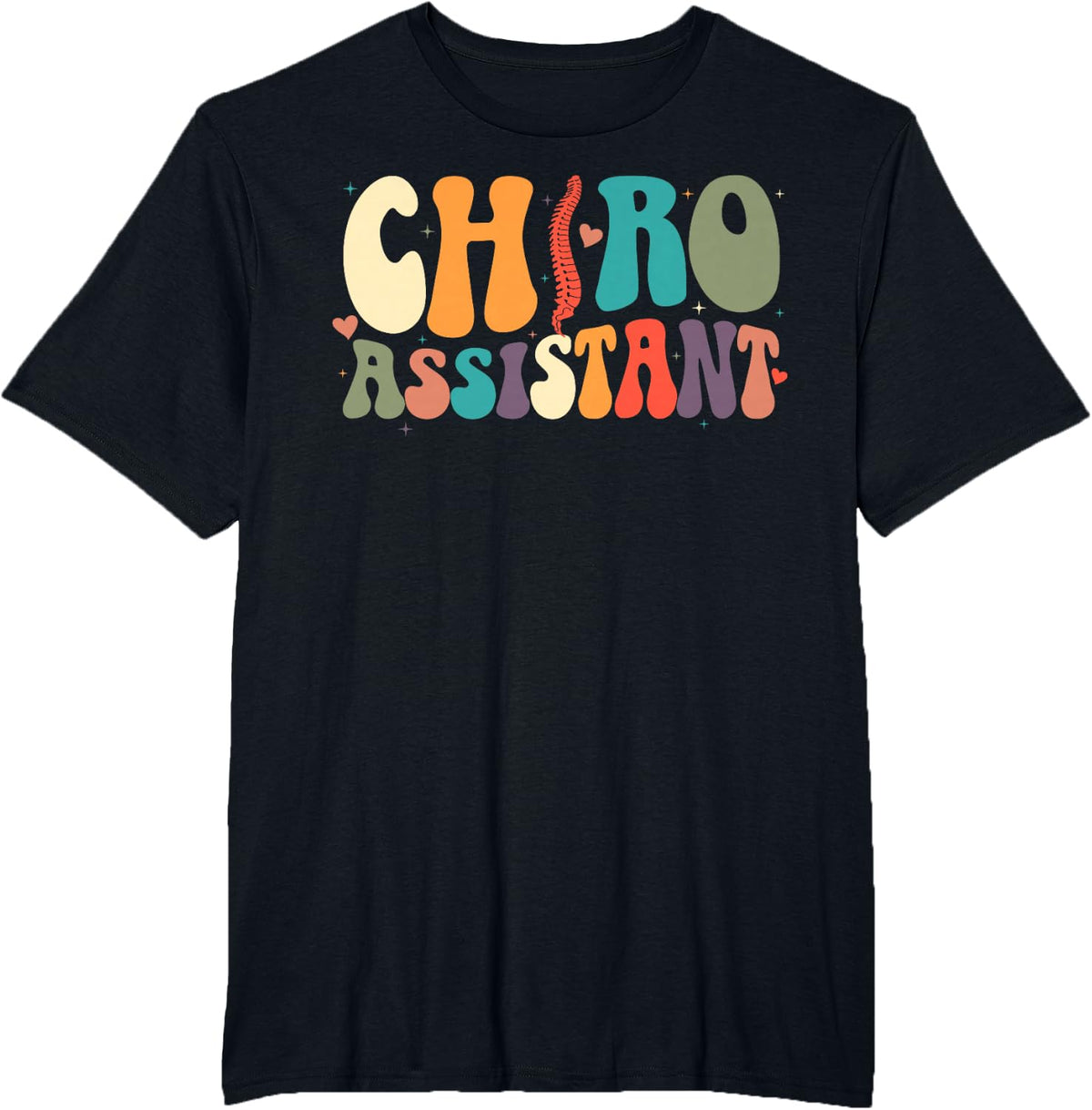 Chiro Assistant Groovy Chiropractor Assistant T-Shirt - Black