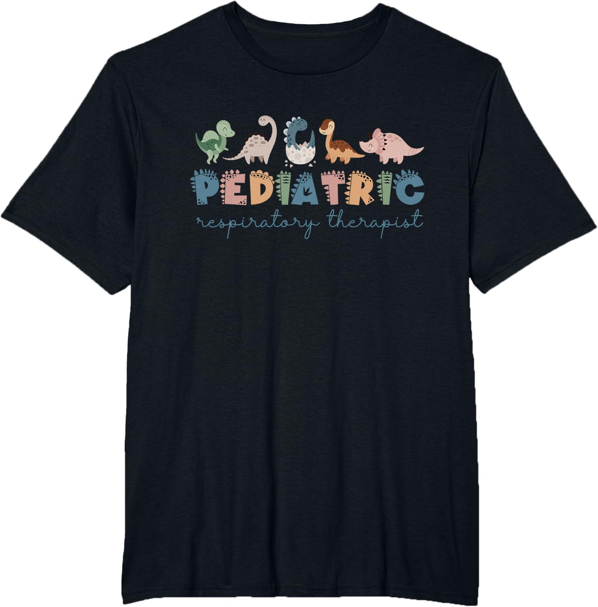 Pediatric Respiratory Therapist Dinosaurs T-Shirt Pediatric RT Tee Women Men - Black