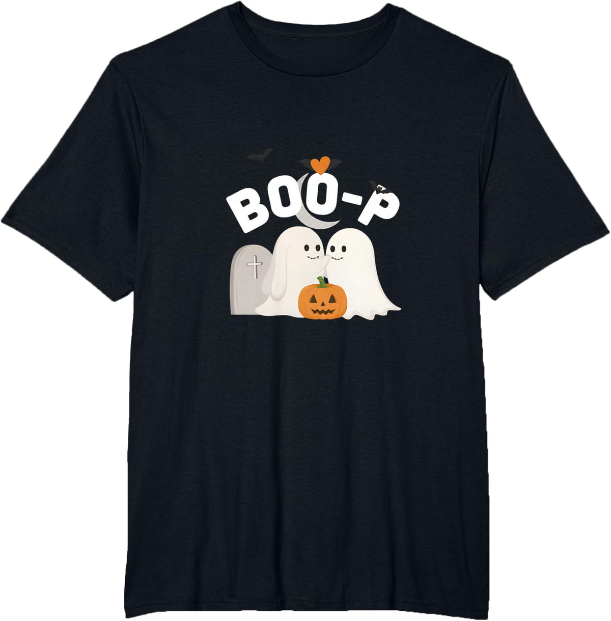 Cute Ghost Boop Dog Halloween Golden Retriever Puppy T-Shirt - Black
