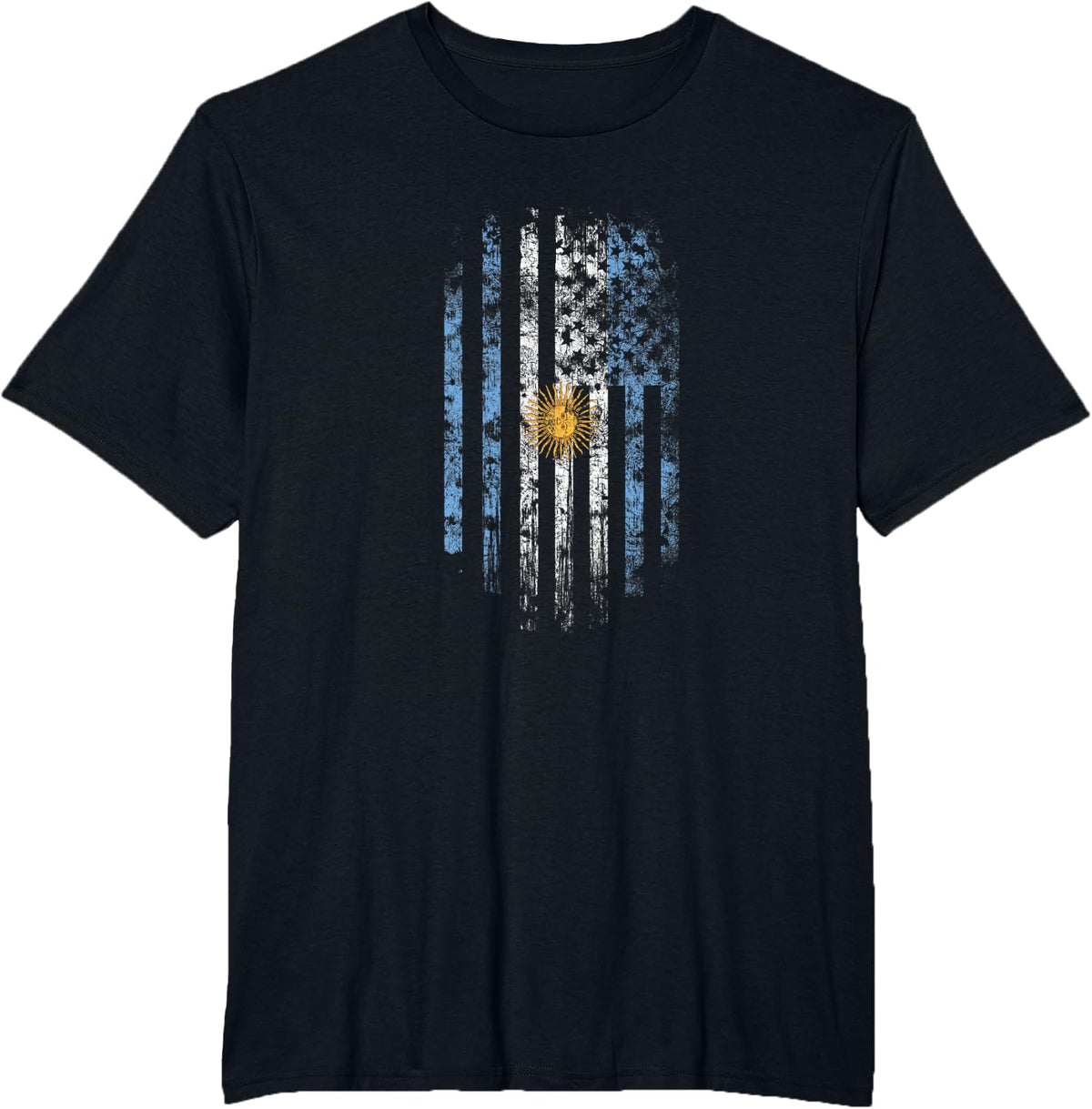 Argentinian American Flag - Argentina and USA Pride T-Shirt - Black