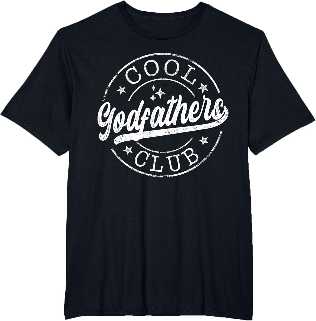 Cool Godfathers Club Emblem Design Father's Day Godfather T-Shirt Tee for Dads Men - Black