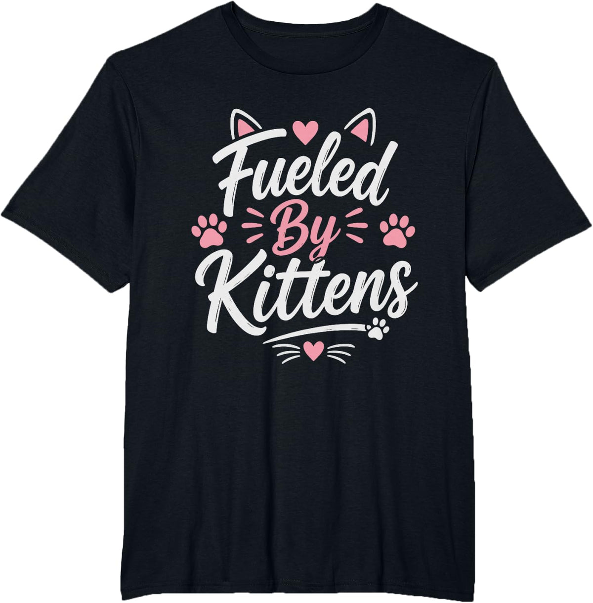 Dedicated Cat Foster Mom Fueled Kittens Rescue Work Mama T-Shirt - Black