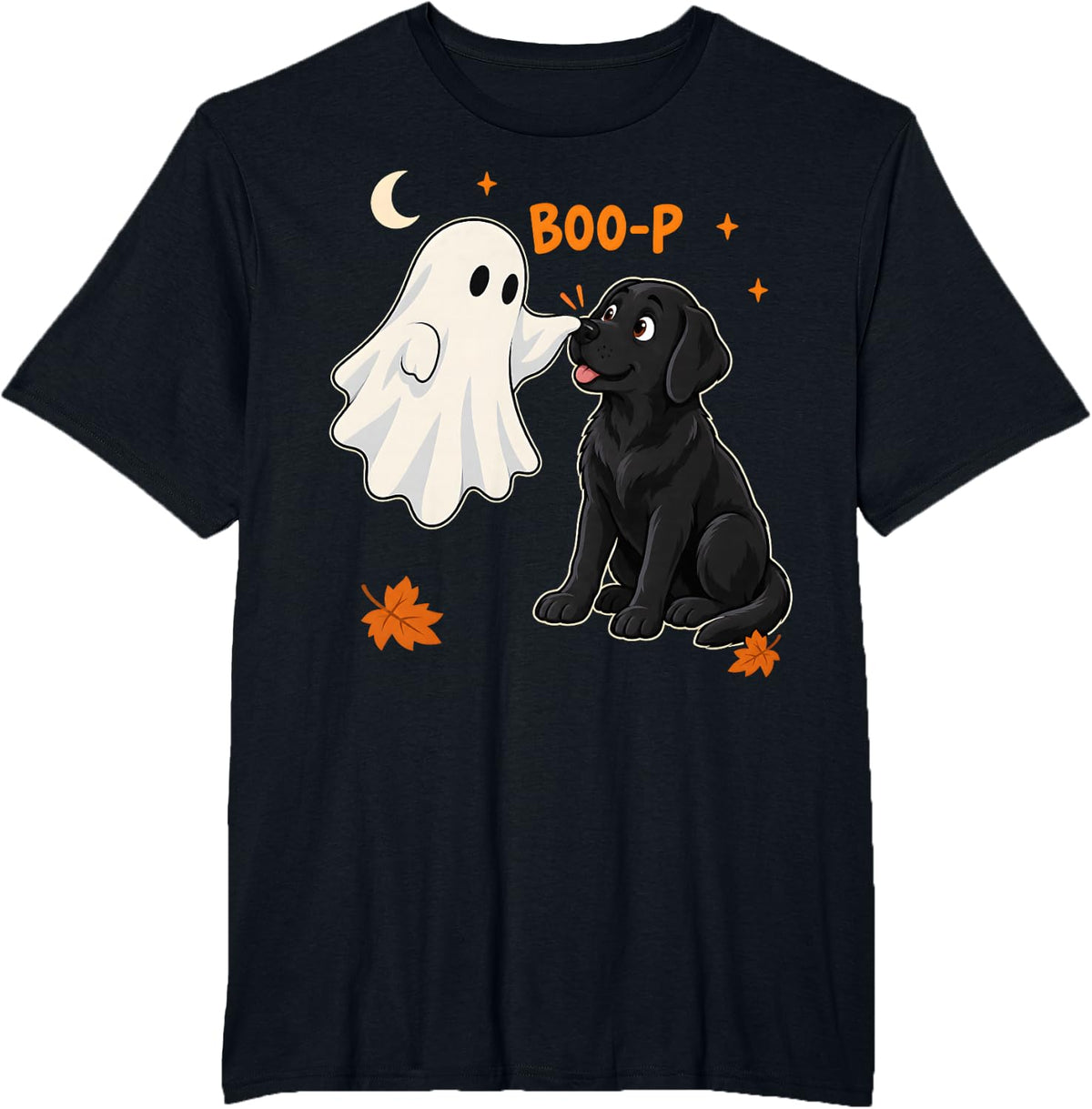 Boo P Black Labrador Ghost Halloween Dog Lover T-Shirt - Black