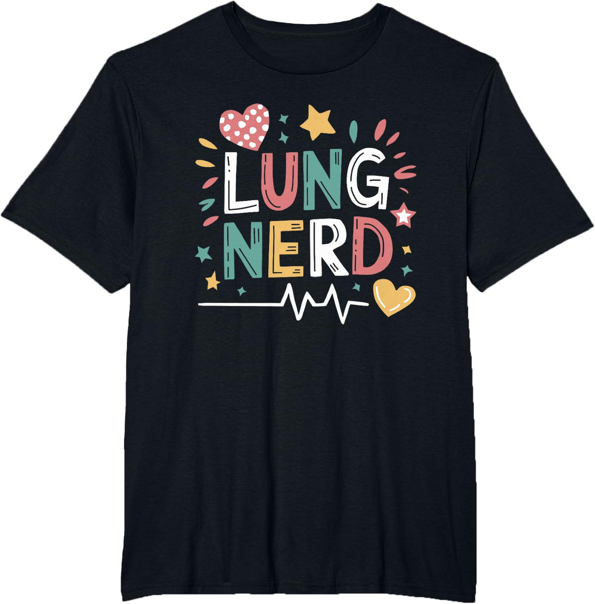 Pulmonary Therapist RT Respiratory Tech Nursing, Lung Nerd T-Shirt - Black