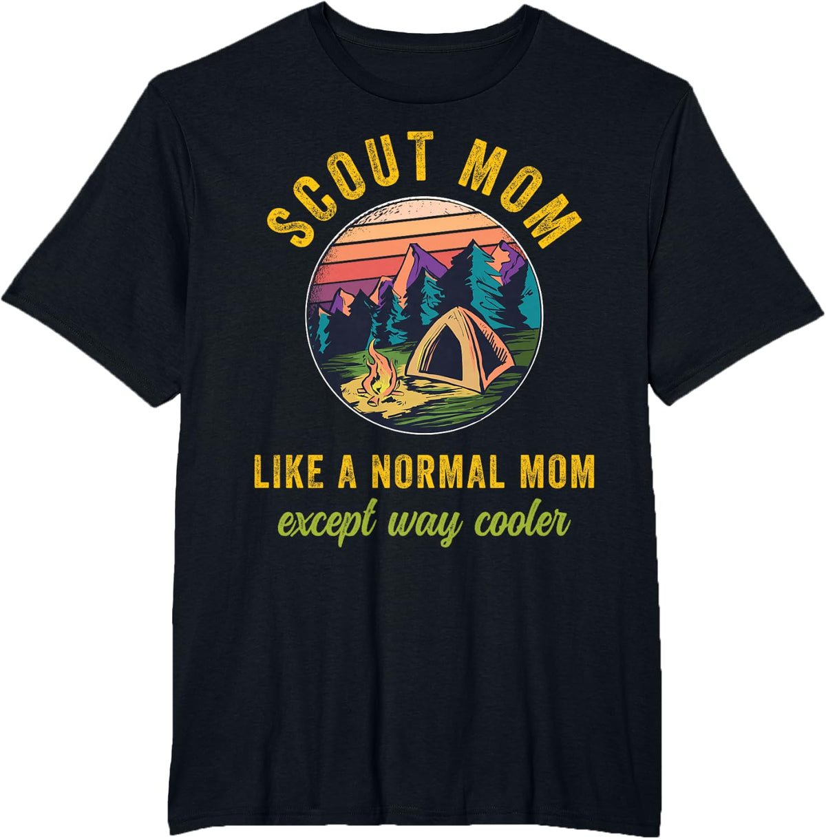 Scout Mom Scouting Troop Leader Boys Girls Camping Lovers T-Shirt - Black