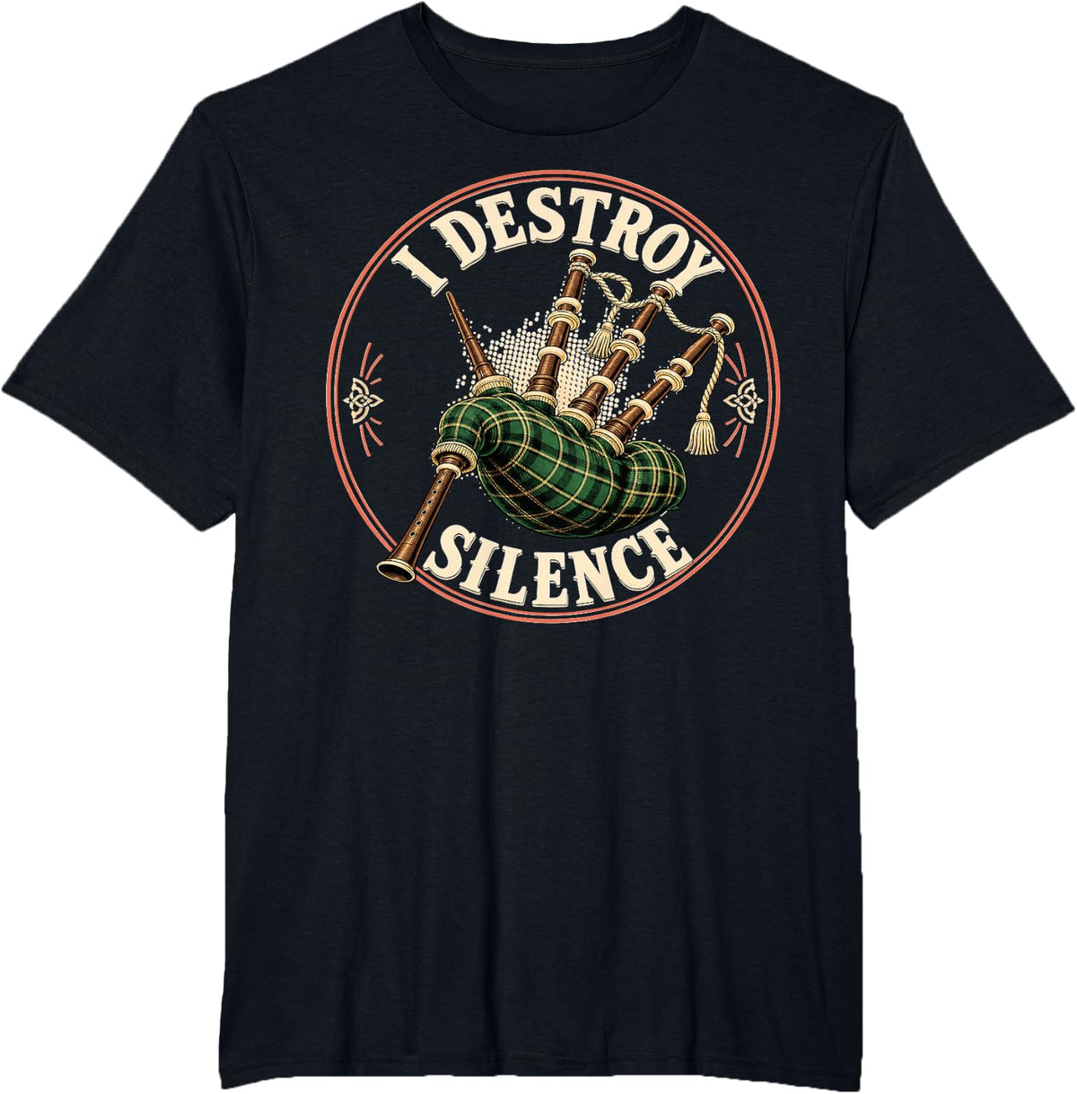 Bagpipe Humor Scottish Music Piper T-Shirt - Black