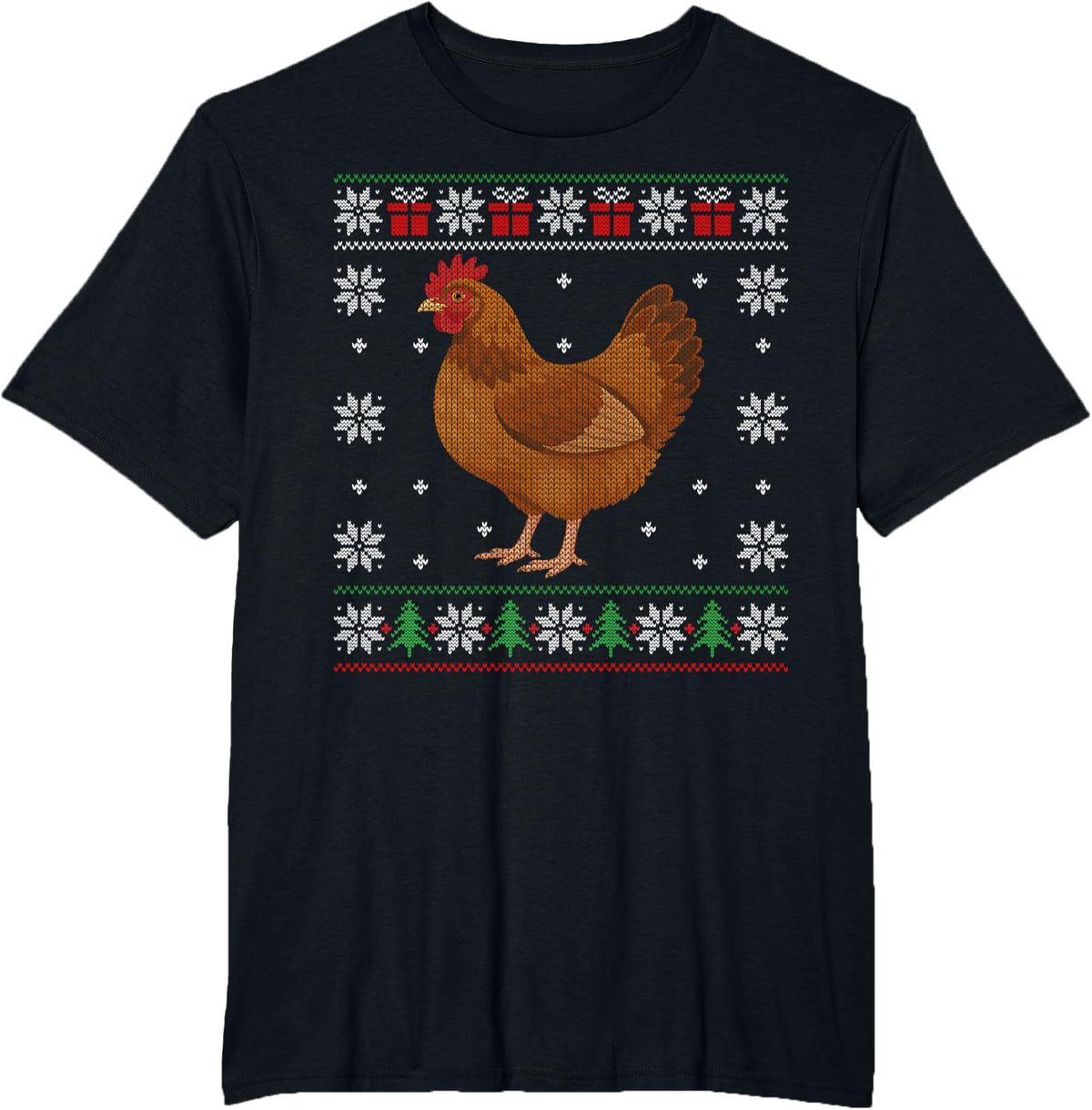 Animal Ugly Sweater Design T-Shirt - Black