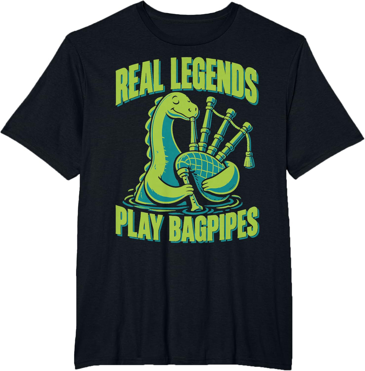 Bagpiper Legend Scottish Highland Music Piper T-Shirt - Black