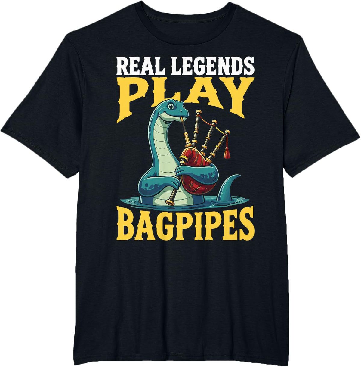 Funny Bagpipe Player Scottish Legend Piper T-Shirt - Black