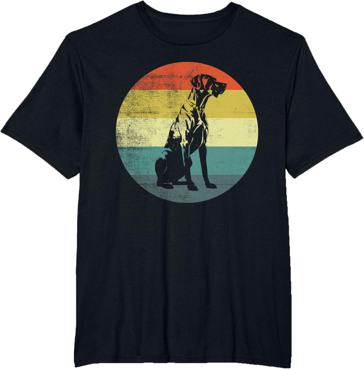 Retro Design Rhodesian Ridgeback Dog T-Shirt - Black