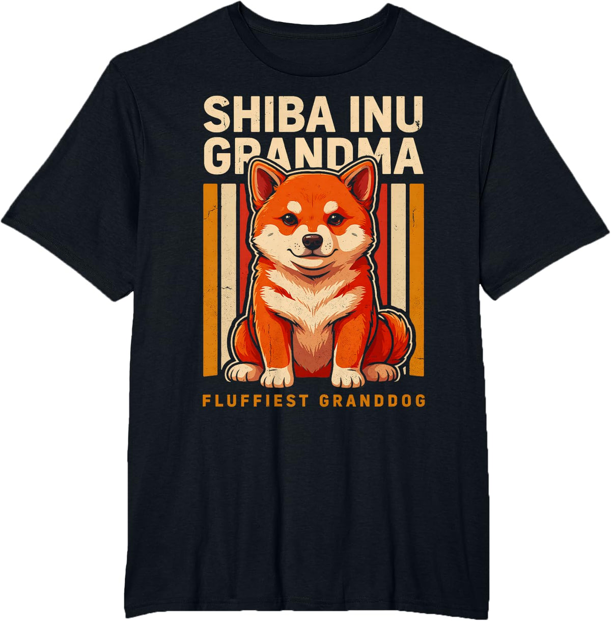 Fluffiest Granddog Shiba Inu Fox Dog Lover T-Shirt - Black