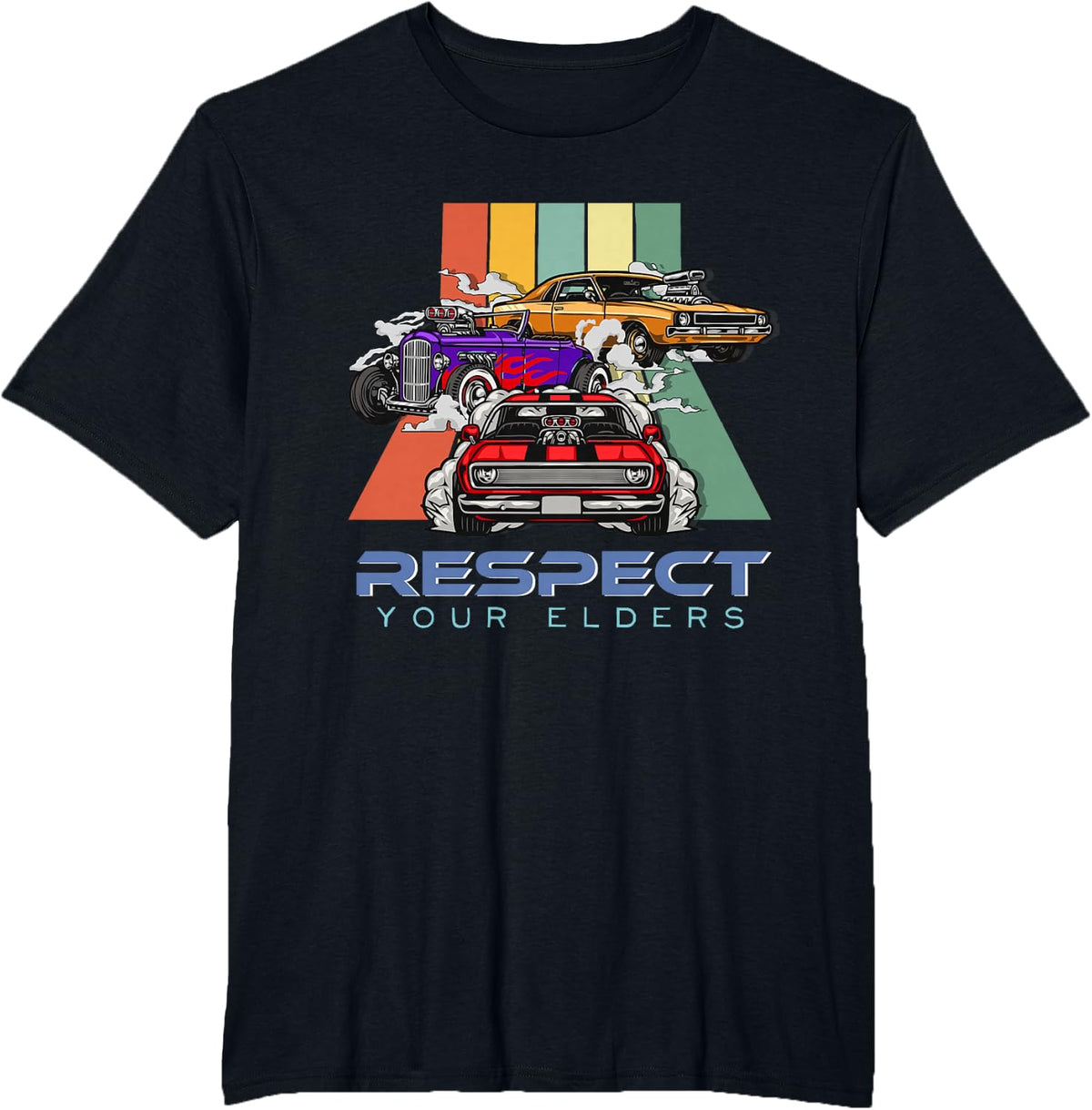 Car Guys Respect Your Elders Classic Cars T-Shirt - Black